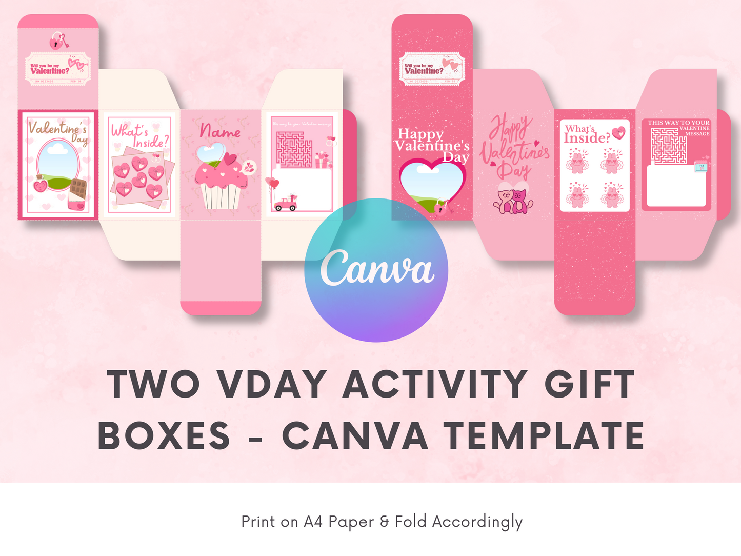 Valentine's Day Canva Activity Boxes 2 Set