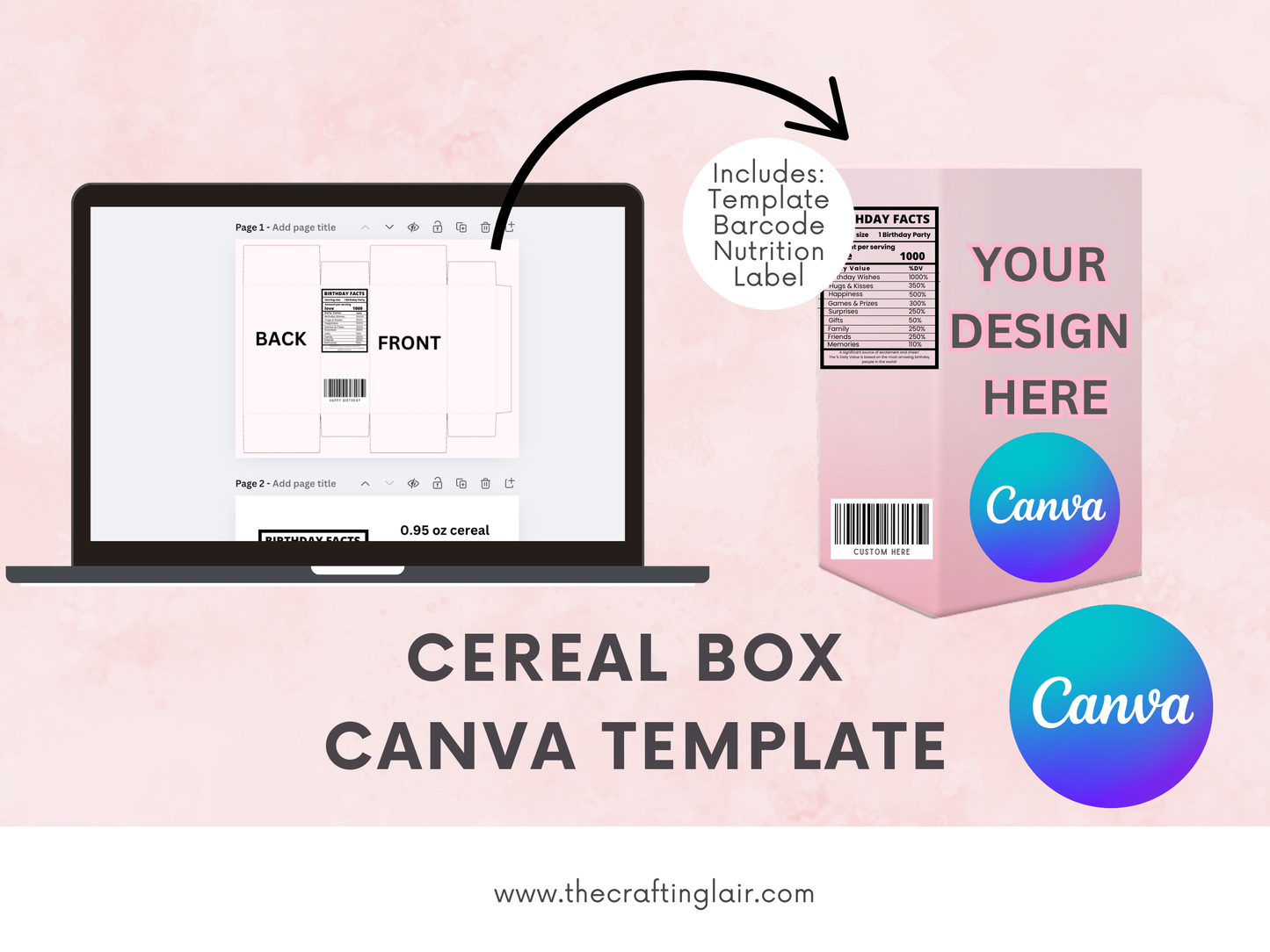 Cereal Box Canva Template 0.95 OZ