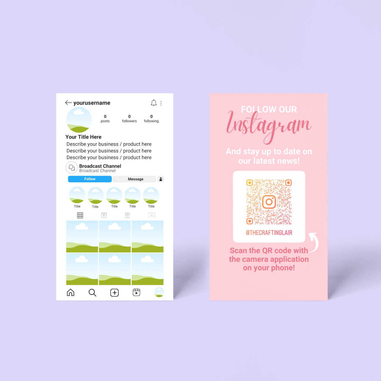 Instagram Business Card - Canva Template