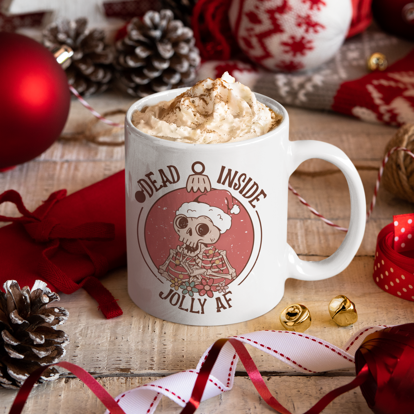 Dead Inside Jolly AF Christmas Mug