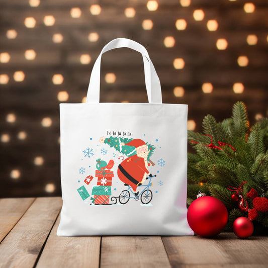 Fa La La La Santa Bike Tote Bag