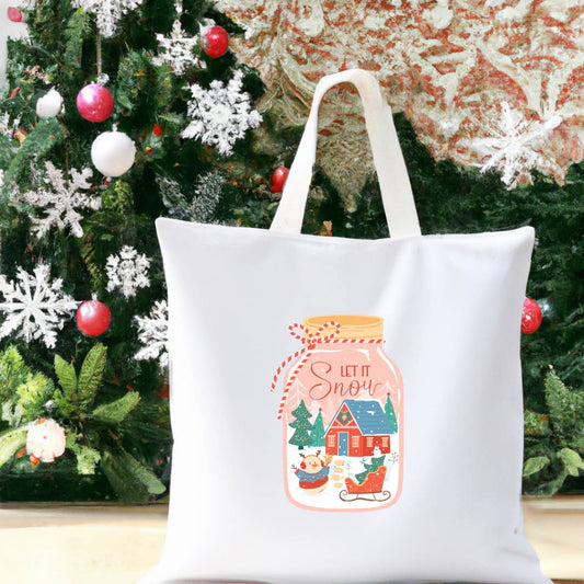 Let It Snow Jar Tote Bag