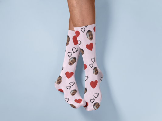 Custom Heart Face Socks